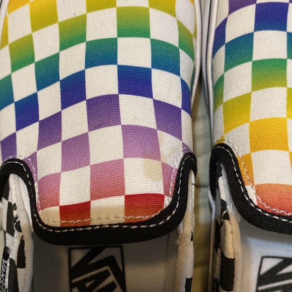Rainbow checkered Vans size 6 - Picture 3 of 5